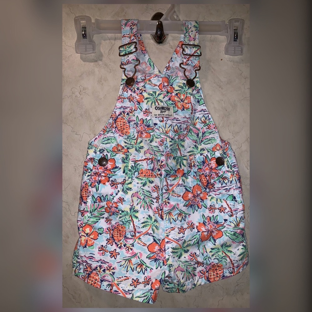 Hawaiian themed Oshkosh overalls-18 months